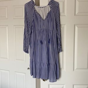 Blue and white stripe dress